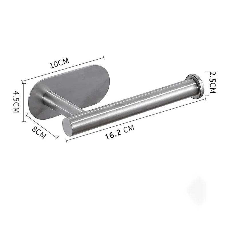 Stainless Steel Paper Towel Holder for Bathroom Kitchen No Punch Wall Mount Tissue Towel Roll Self Adhesive Toilet Storage Rack - P12 Hub Europe