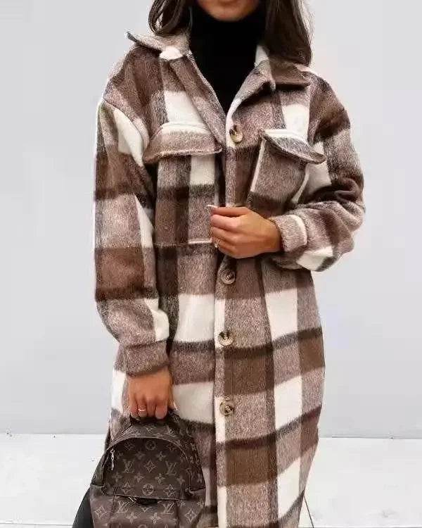 Plaid Wool Blend Shirt Coat - P12 Hub Europe