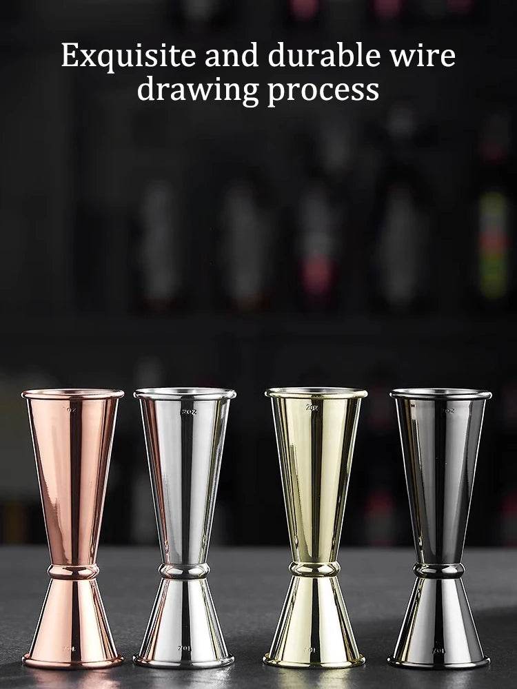 New Dual Shot Stainless Steel Measure Cup Cocktail Shaker Drink Spirit Measure Jigger Kitchen Bar Barware Tools - P12 Hub Europe