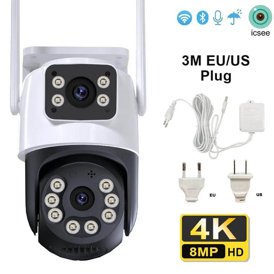 Outdoor Camera 4K 8MP Dual Lens AI Track, PTZ, Color Night - P12 Hub Europe