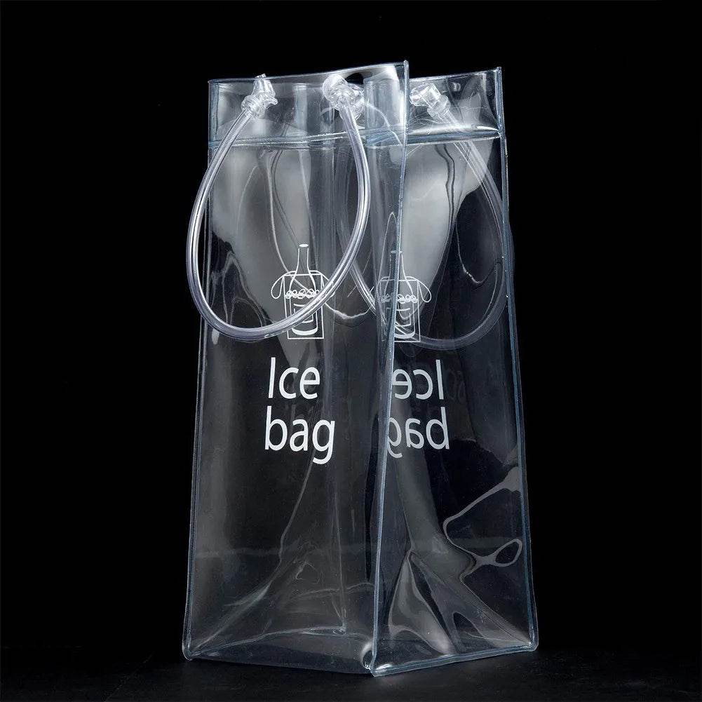 Ice Wine Bags PVC Anti-leakage Ice Bag Transparent Refrigerated Champagne Red Wine Bottle Whisky Eco-friendly Portable Ice Bags - P12 Hub Europe