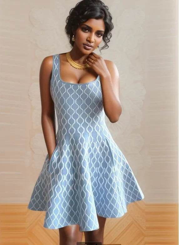 African Knitted Maxi Dress - Boho Vacation & Vintage Style - P12 Hub Europe