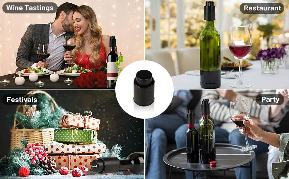 Wine Bottle Stoppers Reusable Wine Stoppers Vacuum Wine Preserver Wine Savers Vacuum Pump Corks Keep Wine Really Fresh - P12 Hub Europe