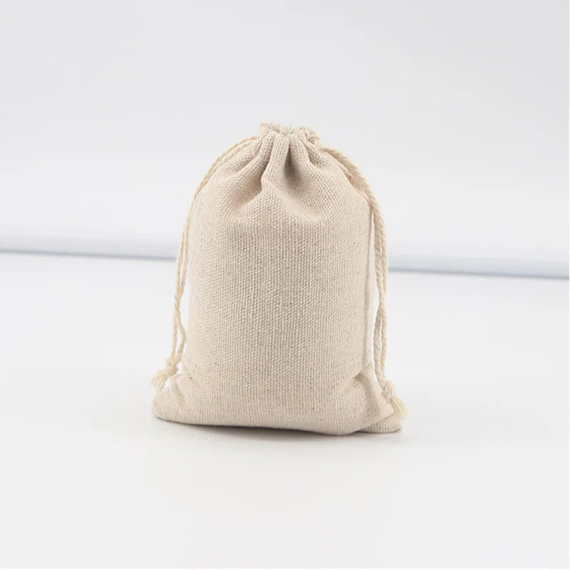 5/10 Pcs/Lot Wedding Linen Drawstring Bags Christmas Party Gift Package Small Cotton Pouches Home Kitchen Organize Sacks 15x20cm