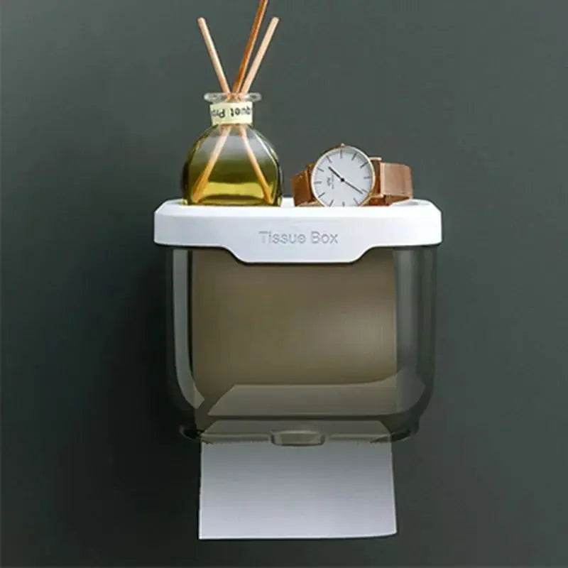 Punch-free Toilet Paper Holder Box Waterproof Storage Toilet Paper Storage Rack Paper Towel Kitchen Bathroom Storage Box - P12 Hub Europe