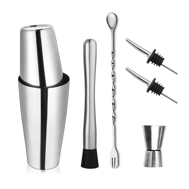 1/3/6/9/11pcs Cocktail Shaker Set Stainless Steel Bartender Kit Cocktail Mixer Wine Martini Boston Shaker Party Bar Tools - P12 Hub Europe