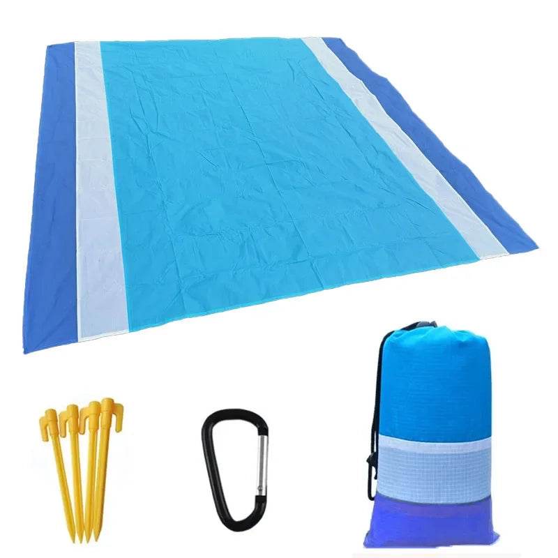 2x2.1m Waterproof Pocket Beach Mat Blanket Folding Camping Mattress Portable Lightweight Mat Outdoor Picnic Mat Sand Beach Towel - P12 Hub Europe