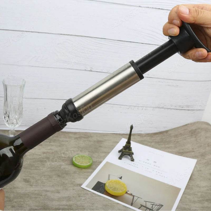 Wine Stopper With Vacuum Pump Bar Accessories Air lock Aerator Rubber Black Bottle Stopper Keep Wine Fresh Saver Sealing - P12 Hub Europe