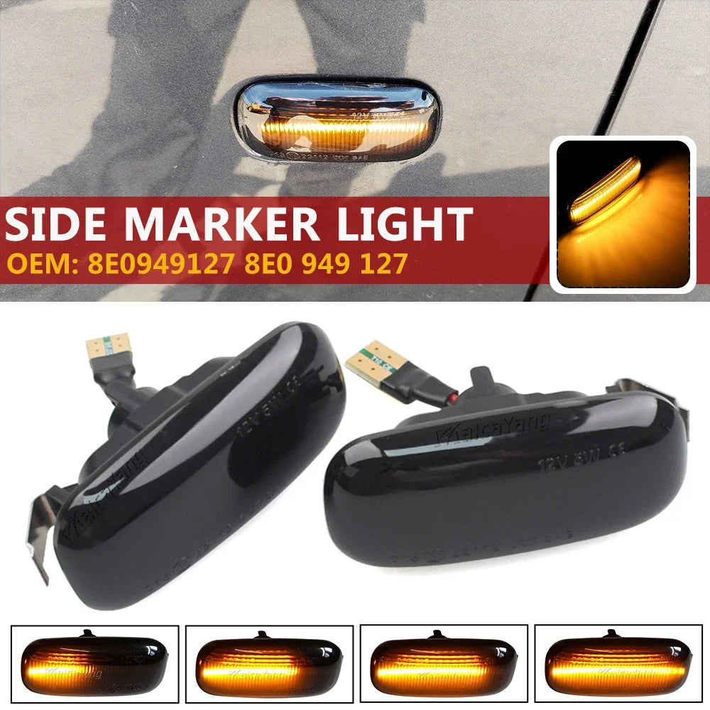 For Audi A3 S3 8P A4 RS4 S4 B6 B7 A6 S6 RS6 Dynamic Turn Signal Light LED Side Marker Fender Sequential Indicator Lamp