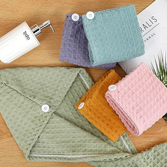 1 Pcs Waffle Hair Towel Thickened Super Absorbent, Quick-drying Hair Drying Towel Wearable Towel For Women & Girl - P12 Hub Europe