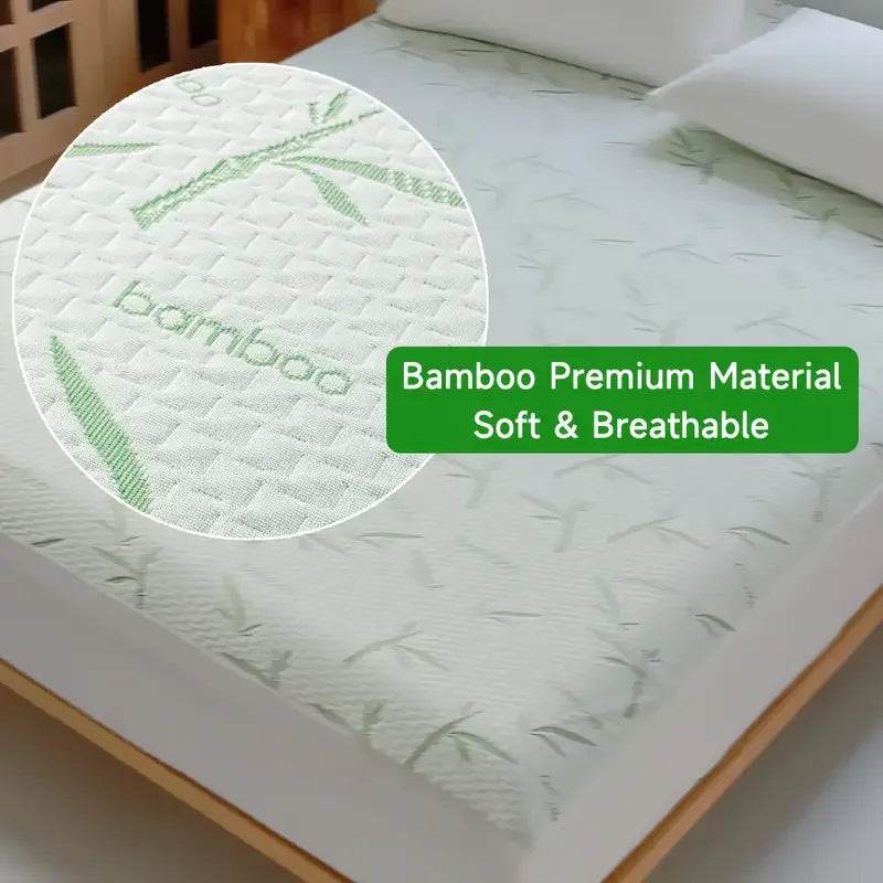 1pc Waterproof Bamboo Mattress Cover (Without Pillowcase), Cooling & Breathable Fitted Bed Sheet With 6-14inches Deep Pocket - P12 Hub Europe