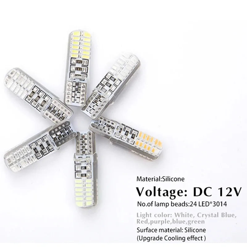 2pcs LED silica gel T10 light bulb flashing Signal Lamp Car Clearance lights position light Strobe stoplight Warning taillights