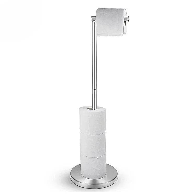 Paper Towel Holder Bathroom Stainless Steel Floor Mounted Toilet Paper Holder Single Pole Kitchen Floor Shelf Bathroom Fixtures - P12 Hub Europe