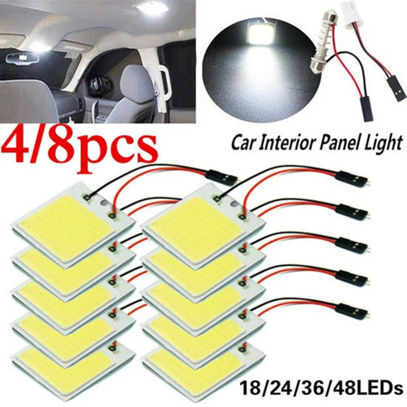 4 PCS Car Interior Accessories 18/24/48 SMD T10 4W 12V COB Car Interior Panel LED Lights Lamp Bulb Car Dome Light Car Panel