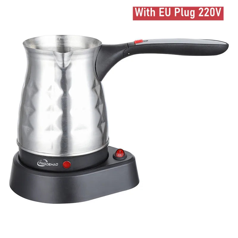 Mini Türkiye Coffee Pot Electric Coffee Kettle Turkish Pot 600W 0.5L 220V Stainless Steel Tea Kettle Hot Milk Italian Mocha Pots