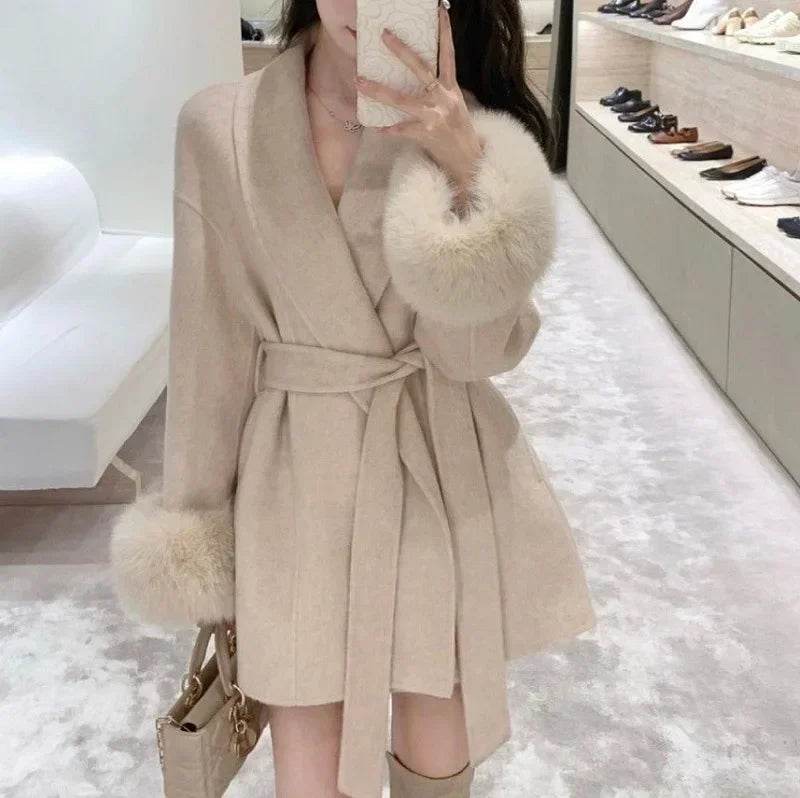 Loose Striped Wool Coat - P12 Hub Europe