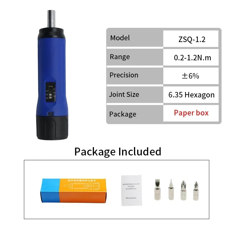 1/4 Inch Preset Torque Screwdriver Wrench Set for Maintenance, Tools, Bike Repair and Scope Mounting