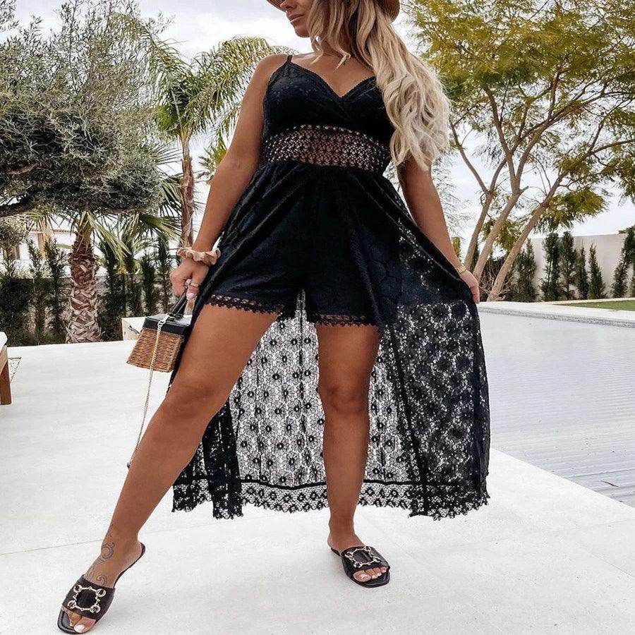 Spaghetti Strap Hollow Out Beach Dress Boho Summer - P12 Hub Europe
