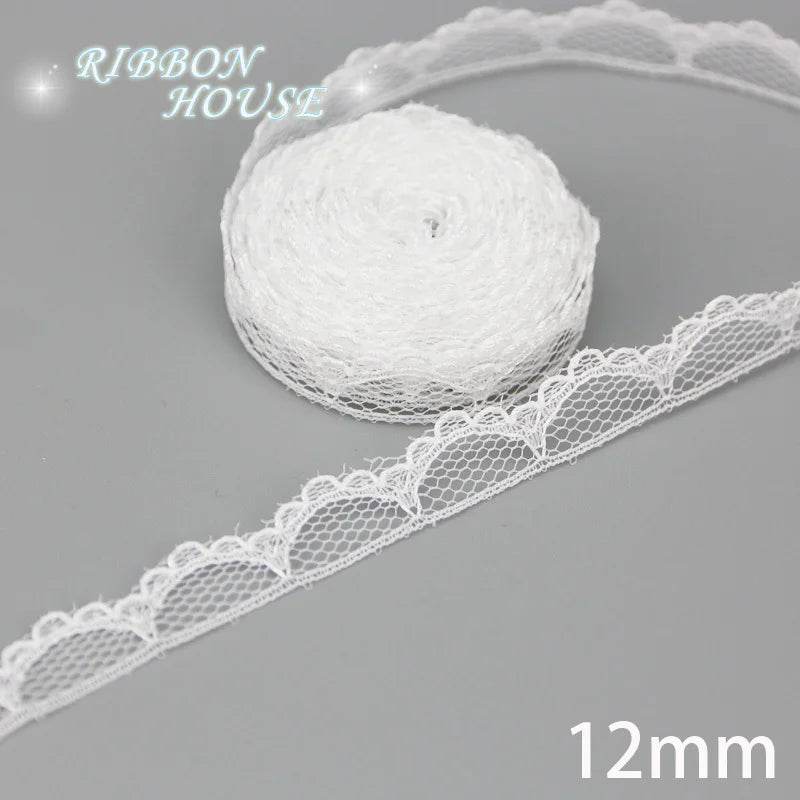 (5 yards/roll) white Lace ribbon fabric Webbing Decoration Lovely gift packing polyester Material - P12 Hub Europe