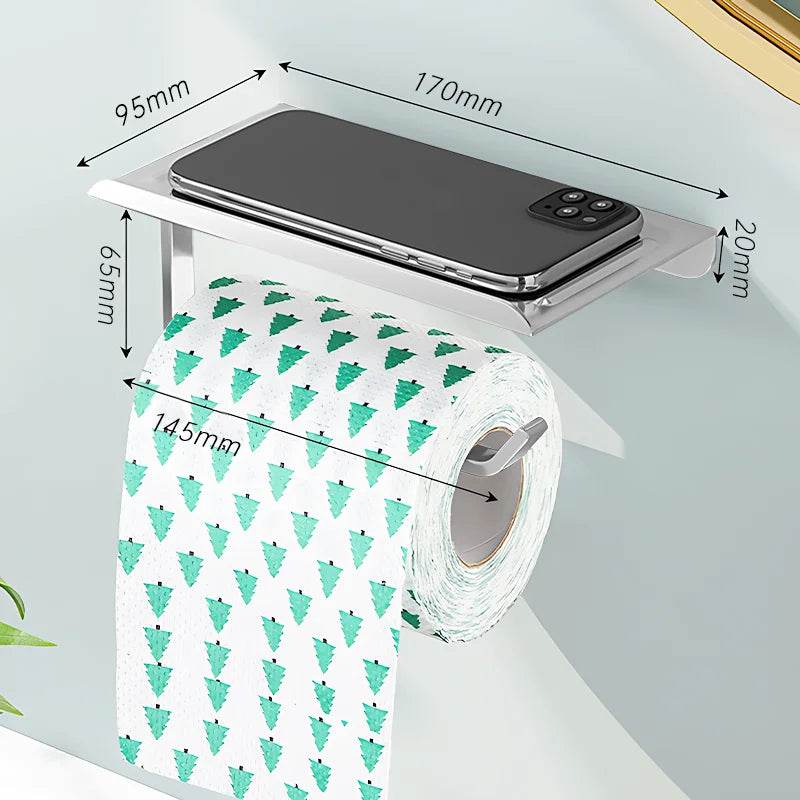 Toilet Paper Holder Wall-Mounted Aluminum alloy Toilet paper holder tissue rack Bathroom tissue holder Bathroom Accessories - P12 Hub Europe