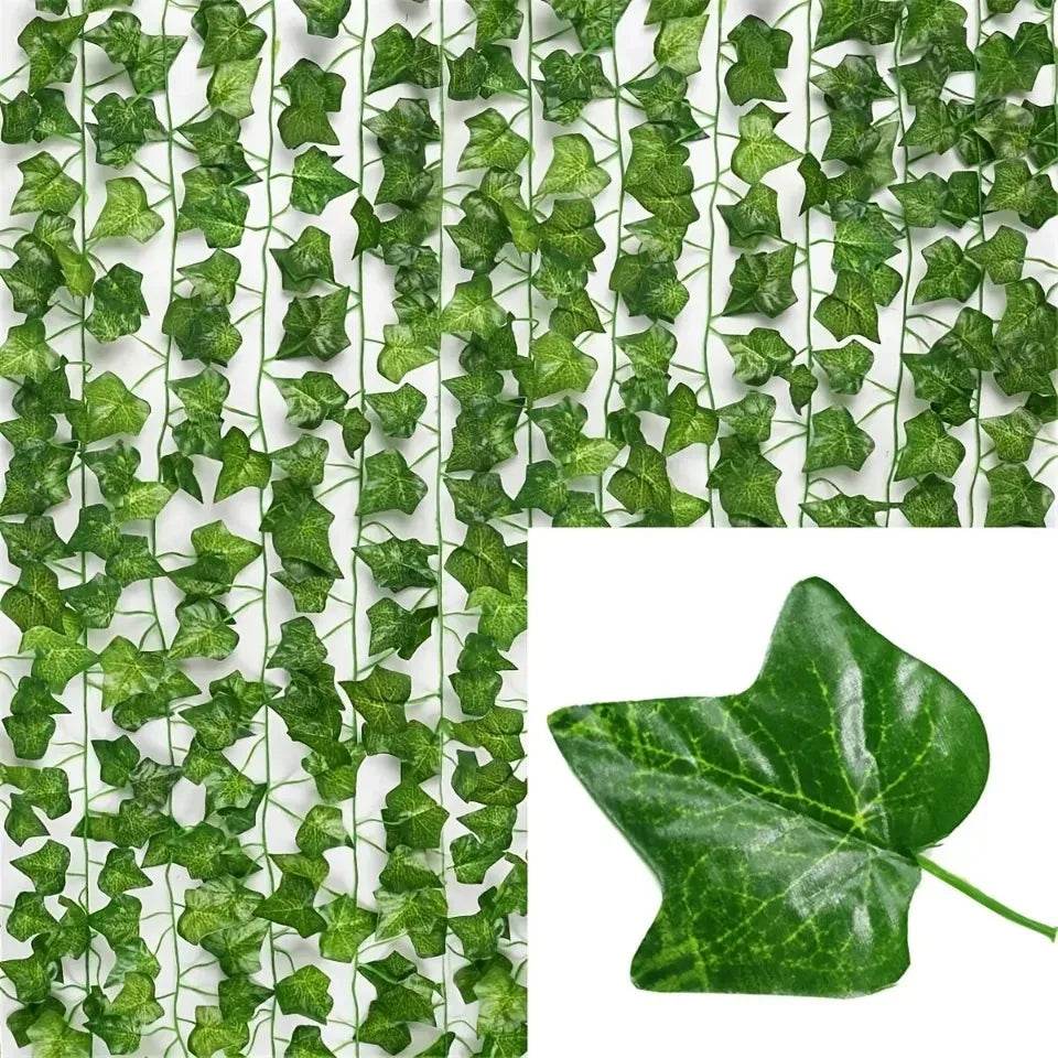 4.4/11M Artificial Plant Green Ivy Leaf Garland Fake Plant Creeper Hanging Vine Outdoor DIY Garden Wall Wedding Party Home Decor - P12 Hub Europe