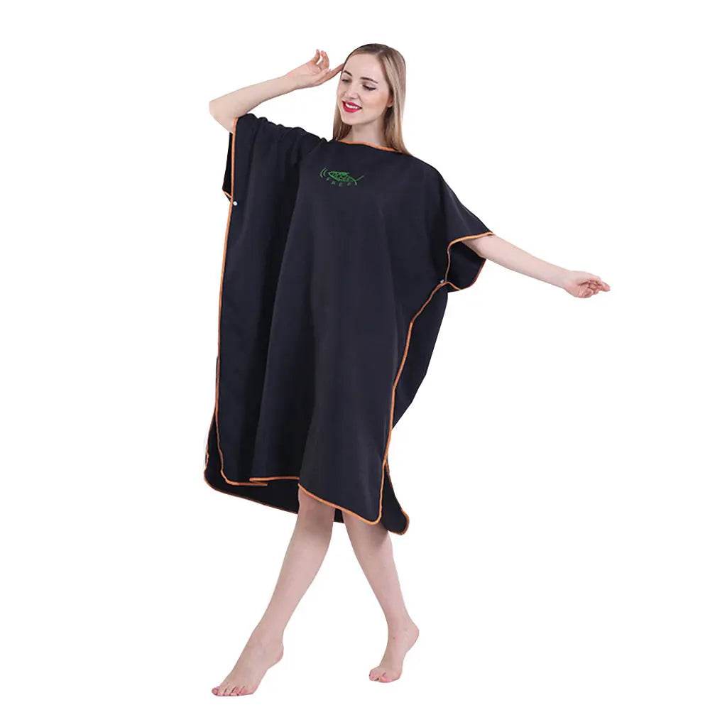 Changing Robe with Hood Microfiber Towel Poncho with Zipper Short Sleeve Surf Poncho Quick Dry Oversized Changing Towel Robe New - P12 Hub Europe