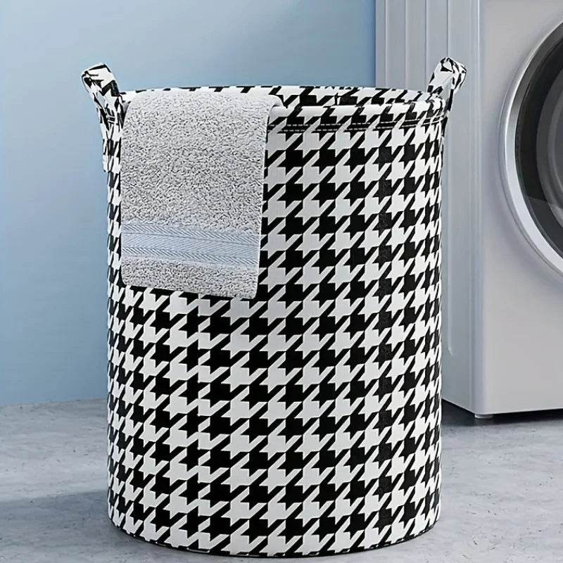 Foldable Houndstooth Laundry Hamper - P12 Hub Europe