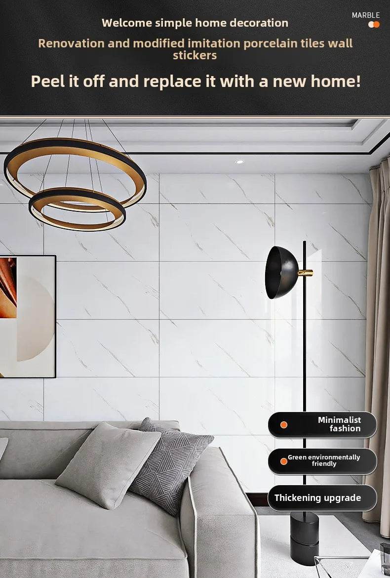 10-50Pcs PVC Marble Wall Stickers Self-Adhesive Thickened Tile Sticker Bathroom Waterproof Floor Sticker Kitchen Home Decoration - P12 Hub Europe