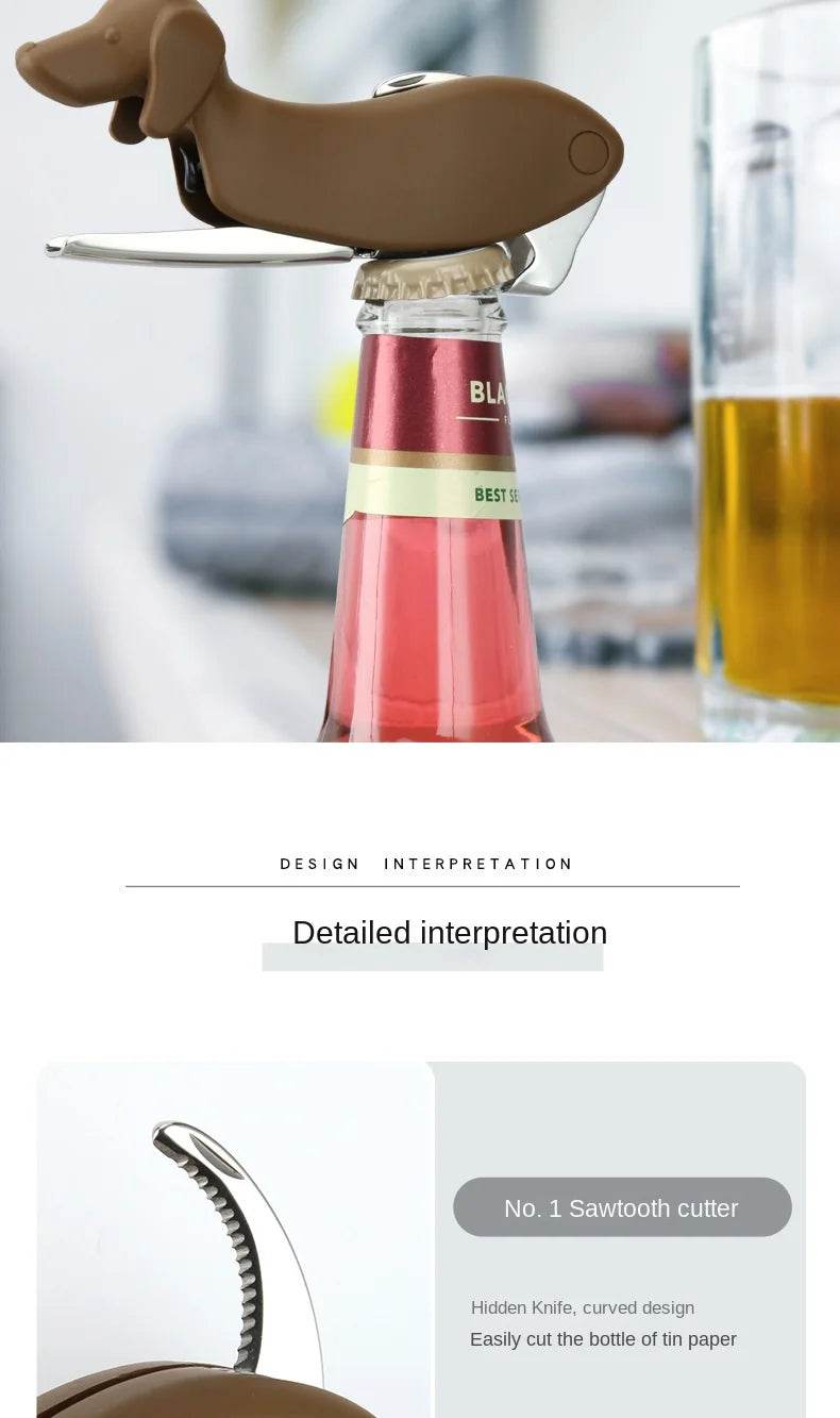 Wholesale Dog Wine Bottle Opener Corkscrew with Foil Cutter Beer Opener and Customized Gift Corkscrew for Clients Free Shipping - P12 Hub Europe