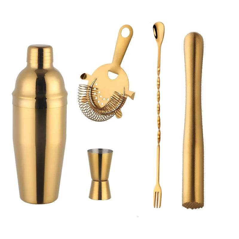 1-8PCS 750Ml Stainless Steel Bar Cocktail Shaker Set Bartender Tools Moijto Muddler Wine Bottle Stopper Cocktail Boston Barware - P12 Hub Europe