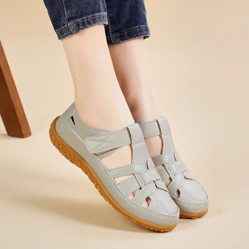 New Summer Loafers Women Sandals Ladies Sandals Comfortable Flats Walking Sandals Covered Toe Beach Shoes Woman Footwear Shoes