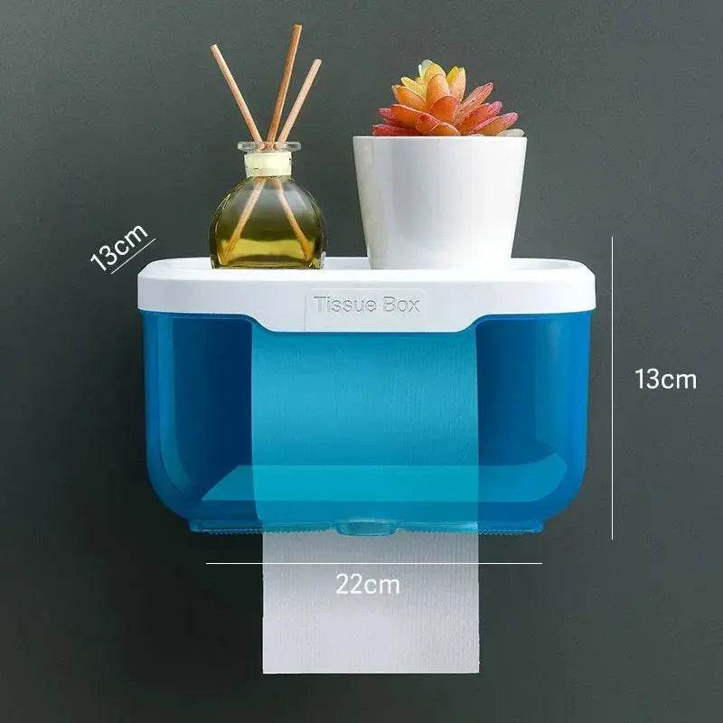 Punch-free Toilet Paper Holder Box Waterproof Storage Toilet Paper Storage Rack Paper Towel Kitchen Bathroom Storage Box - P12 Hub Europe