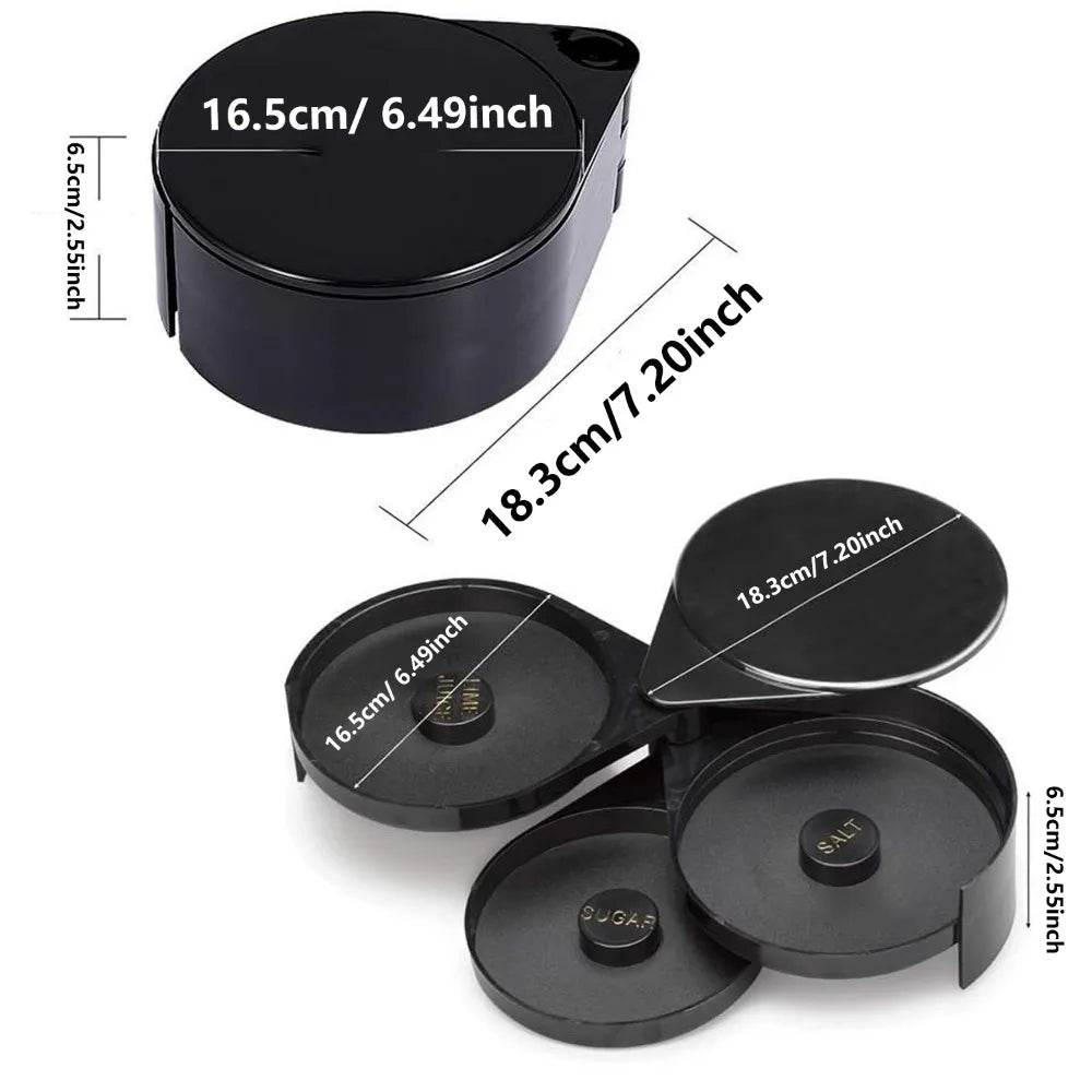 3-layer ABS Rotating Cocktail Seasoning Box, Bar Wine Accessories, Mixed Salt and Sugar Box, Bar Bartender Mixer Toolbox - P12 Hub Europe