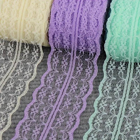 45mm Lace Tape Net Lace Trim Ribbon Ideal For Wedding Christmas Curtain Decorations DIY Hair Bows Sewing Fabric - P12 Hub Europe