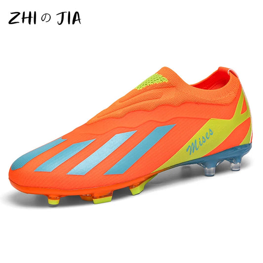 Men's Football Shoes Low cut Slip On Knitted Mesh Training Shoes Outdoor Anti slip Sneaker Fashionable and Trendy Footwear