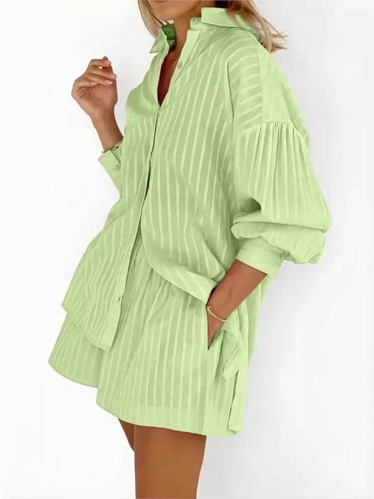 Stripe Cotton Shorts Set - P12 Hub Europe