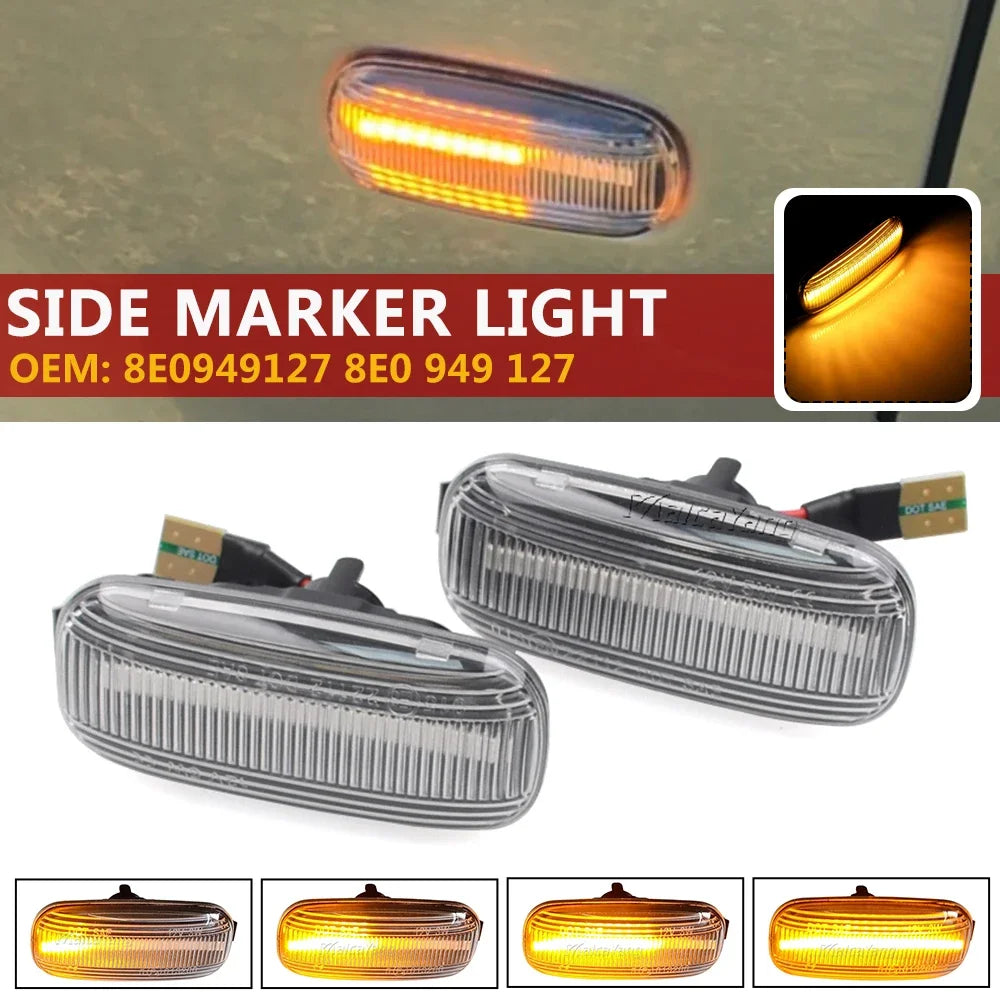 For Audi A3 S3 8P A4 RS4 S4 B6 B7 A6 S6 RS6 Dynamic Turn Signal Light LED Side Marker Fender Sequential Indicator Lamp