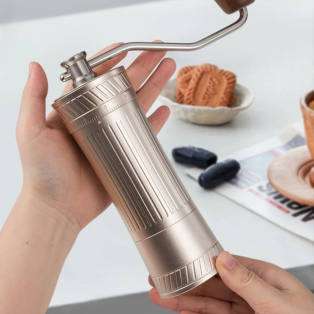 New Upgrade Manual Coffee Grinder with External Adjustment –CNC 420SS Ghost Tooth Burr for Espresso Pour Over Coffee Mill