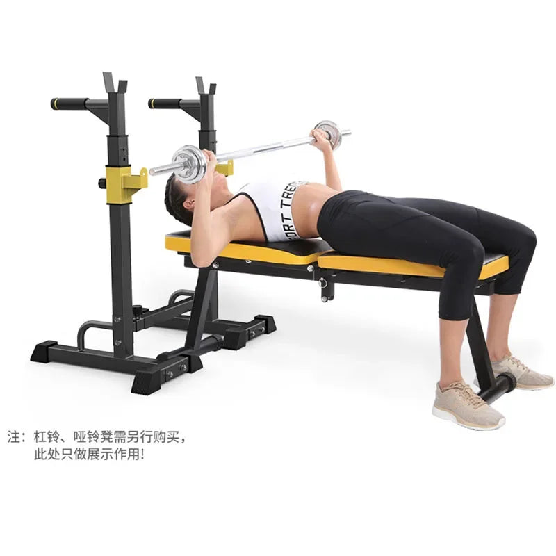 Dumbbell Stool Folding Fitness Chair Multifunctional Weightlifting Bed Bench Press Equipment Supine Board Indoor Squat Rack