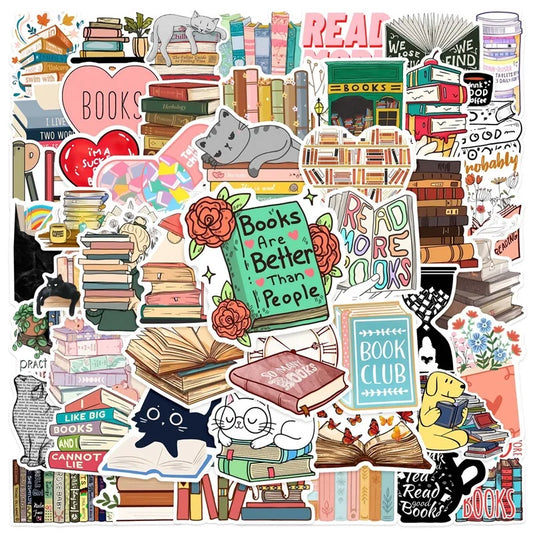 10/30/50PCS Cartoon Animal Reading Children's PVC Sticker Aesthetic Decoration Scrapbooking Stationery School Supplies for Kids