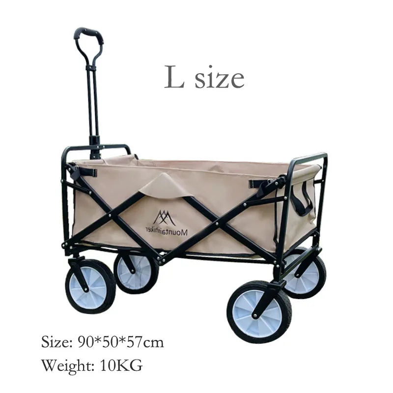 Mountainhiker Outdoor Camping Folding Cart Picnic Adjustable Trolley Pull-Cart Shopping Cart Equipment Tool