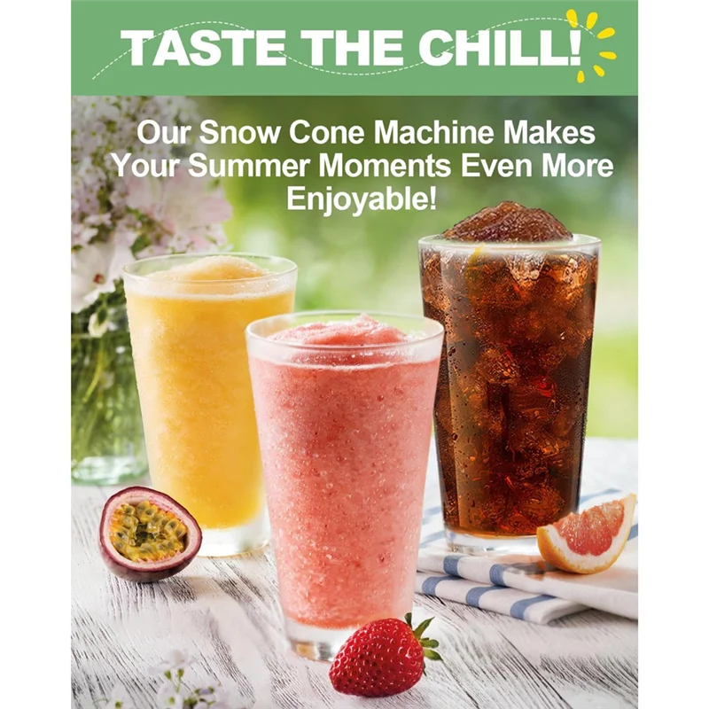 A74U Snow Cone Machine Shaved Ice Machine Manual Ice Shaver Machine Double Stainless Steel Blade Ice Crusher