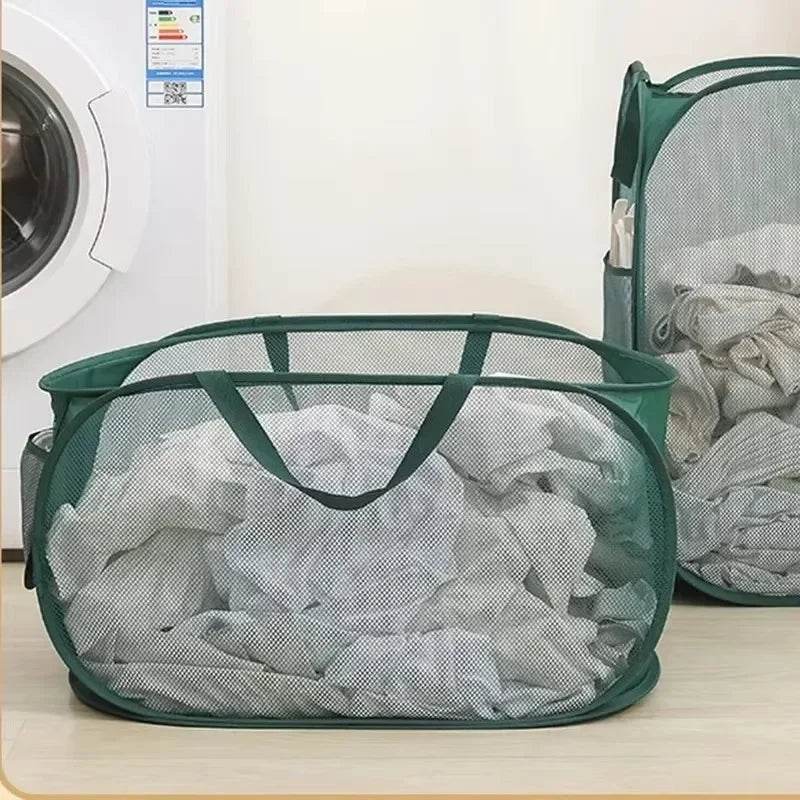 Durable Collapsible Mesh Laundry Hamper - P12 Hub Europe