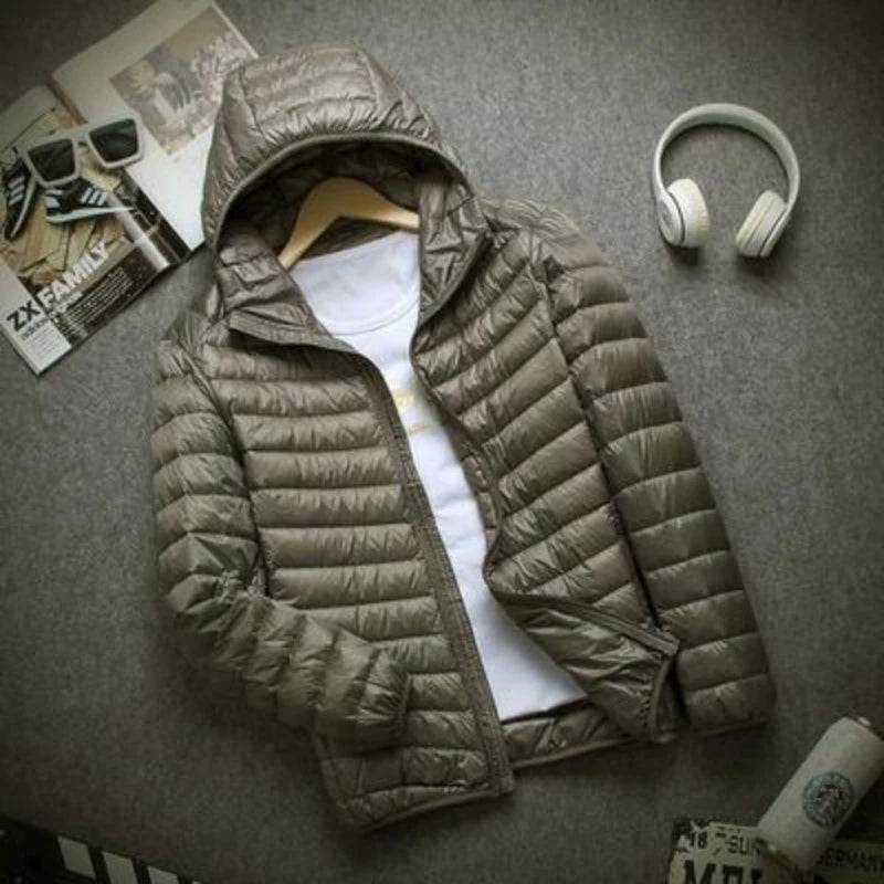 Men's Slim Hooded Down Jacket - P12 Hub Europe
