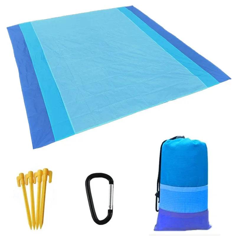 2x2.1m Waterproof Pocket Beach Mat Blanket Folding Camping Mattress Portable Lightweight Mat Outdoor Picnic Mat Sand Beach Towel - P12 Hub Europe