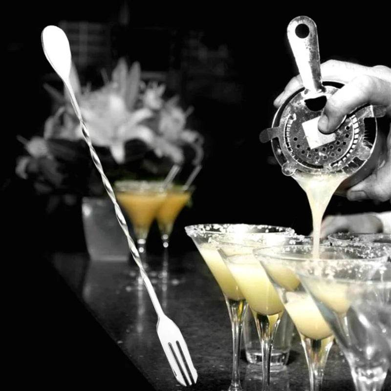 HOT Sale Stainless Steel Threaded Bar Spoon Swizzle Stick Coffee Cocktail Mojito Wine Spoons Barware Bartender Tools Accessories - P12 Hub Europe