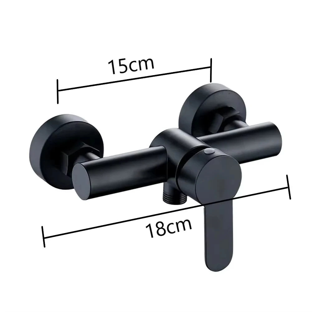 304 Stainless Steel Bathroom Shower Faucet Wall Mounted Triple Tub Faucet Hot and Cold Water Mixing Valve Faucet with G1/2 Inch