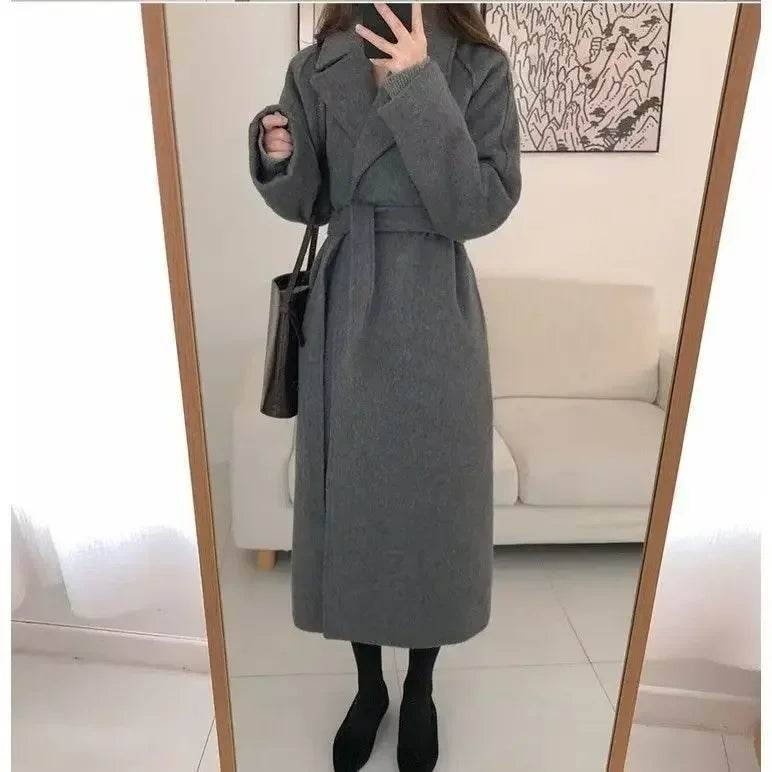 Warm Long Wool Blend Coat - P12 Hub Europe