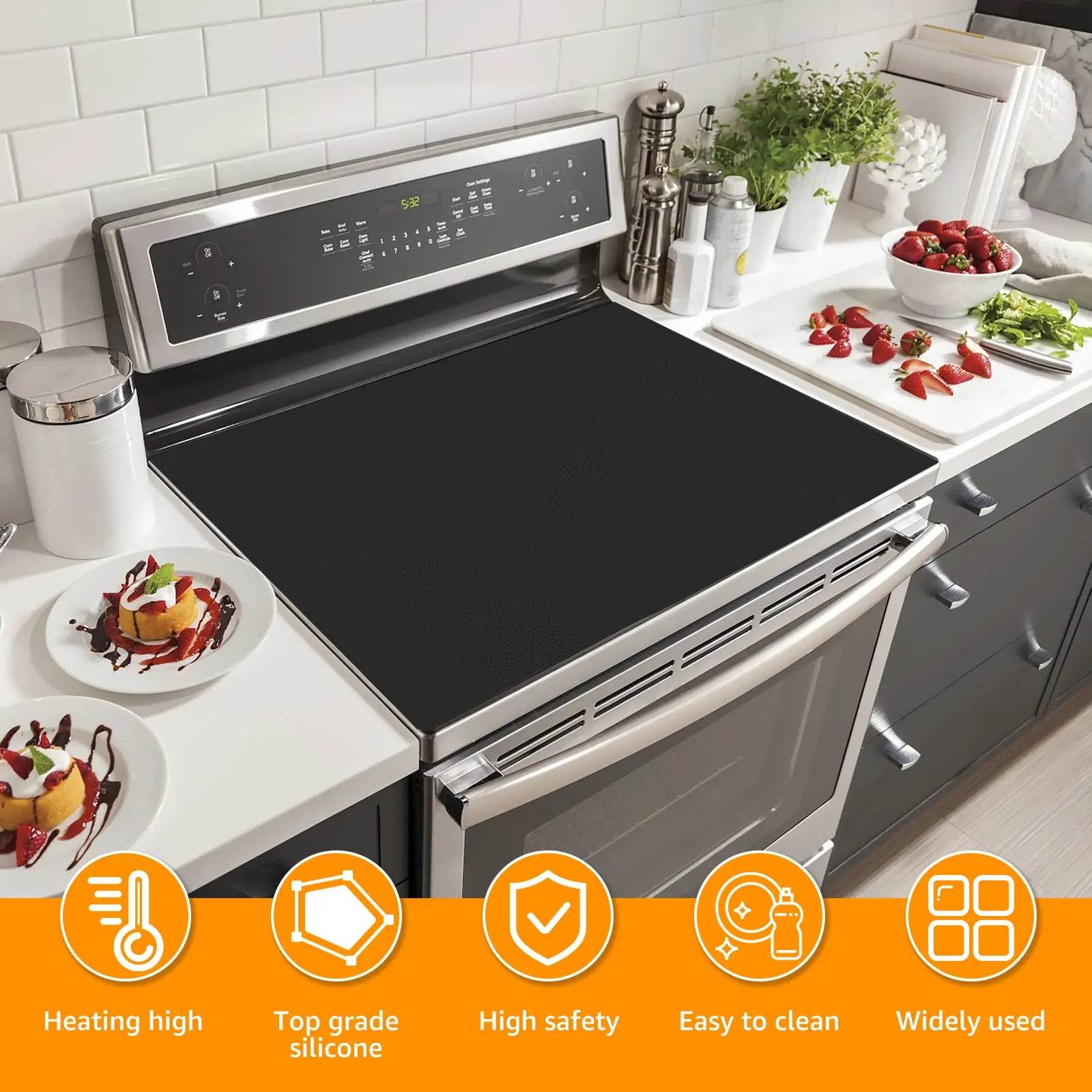 Silicone Induction Cooktop Mat Non Slip Electric Stove Cover Pad Cooktop Protector Cooking Kitchen Accessories Stove Top Cover - P12 Hub Europe