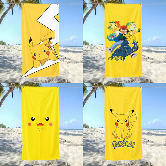 Pikachu-Printed Beach Towels: Fun for Pokémon Fans at the Shore! Suitable for towels, bath towels, beach towels - P12 Hub Europe